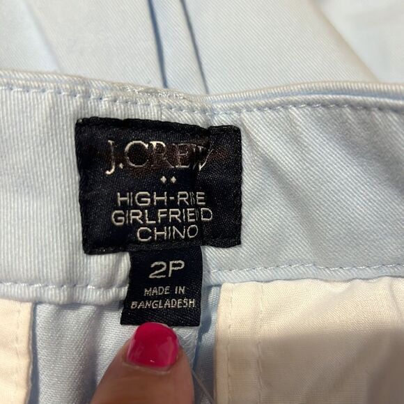 J. Crew Factory Petite high-rise girlfriend chino pant size 2P NWT Blue Breeze - Picture 9 of 13